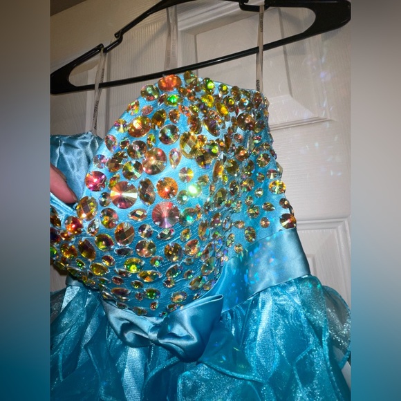 Sherri Hill jeweled dress blue - Picture 6 of 9